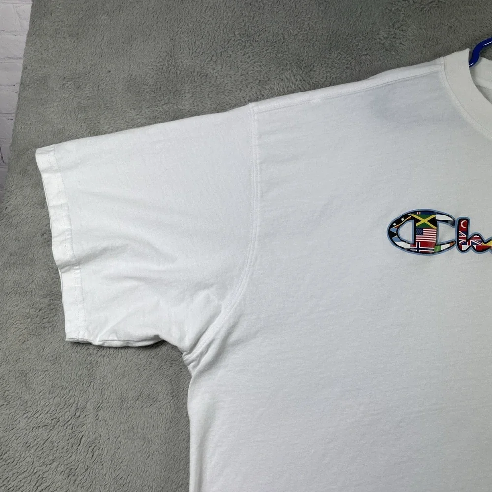 Champion Athletic Wear Shirt Adult 4XL White Spell Out Graphic Tee Short Sleeve - Picture 3 of 13